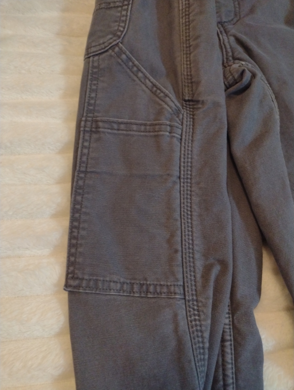Carhartt Women 6 Reg Original Fit Fleece Lined Carpenter Pants Work Wear Grey - Picture 6 of 15
